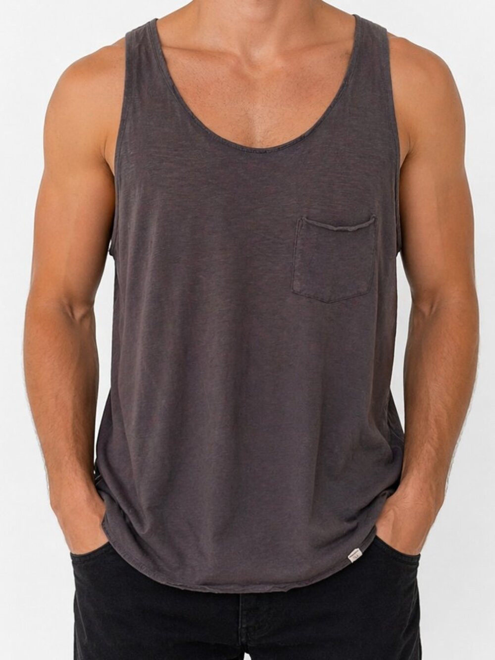 St. Tropez Gray Tank Top Men's XL Workout Gym Light Cotton